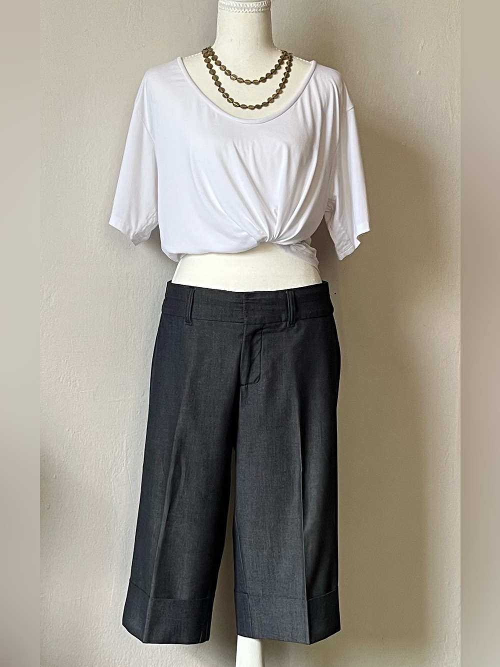 Billy Blues Size 8 Navy Tailored Capris - Vintage Y2K Cuffed Office Siren Pants